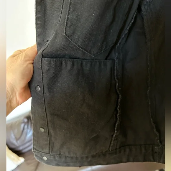 Unique Botanical Floral & Hummingbird Embroidered Black Denim Jacket M - Picture 15 of 16